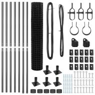 Оградa с колчета Сив 1.6 x 10 m Стомана