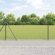 Оградa с колчета Сив 0.8 x 10 m Стомана