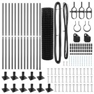 Оградa с колчета Сив 1 x 25 m Стомана