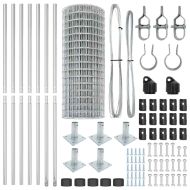 Оградa с колчета Сребрист 1.4 x 10 m Стомана