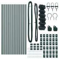 Оградна верига с колони Зелен 0.6 x 25 м Стомана