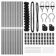 Оградна верига с колони Сив 1 x 25 m Стомана