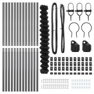 Оградна верига с колони Сив 1.6 x 25 m Стомана