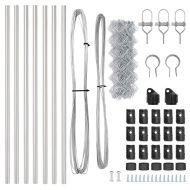 Оградна верига с колони Сребрист 0.4 x 10 м Стомана