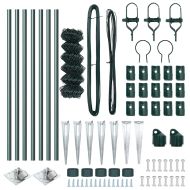 Оградна верига с колони Зелен 0.8 x 10 m Стомана