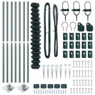 Оградна верига с колони Зелен 1.6 x 10 m Стомана