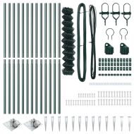 Оградна верига с колони Зелен 1 x 25 m Стомана