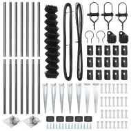 Оградна верига с колони Сив 1.2 x 10 m Стомана