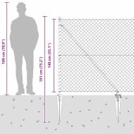Оградна верига с колони Сребрист 1.4 x 10 m Стомана