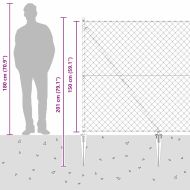 Оградна верига с колони Сребрист 1.5 x 10 m Стомана