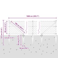 Оградна верига с колони Сребрист 0.8 x 10 m Стомана
