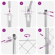 Оградна верига с колони Сребрист 1.2 x 10 m Стомана