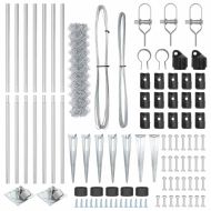 Оградна верига с колони Сребрист 1.4 x 10 m Стомана