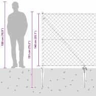Оградна верига с колони Сребрист 1.4 x 10 m Стомана