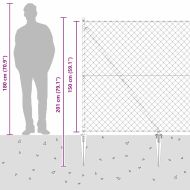Оградна верига с колони Сребрист 1.5 x 10 m Стомана