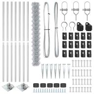 Оградна верига с колони Сребрист 1.6 x 10 m Стомана