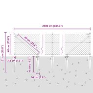 Оградна верига с колони Сребрист 0.4 x 25 м Стомана