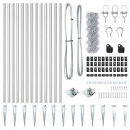 Оградна верига с колони Сребрист 0.6 x 25 м Стомана