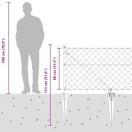Оградна верига с колони Сребрист 0.8 x 25 m Стомана