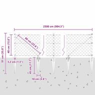 Оградна верига с колони Сребрист 0.4 x 25 м Стомана