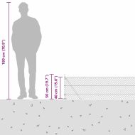 Оградна верига с колони Зелен 0.4 x 10 м Стомана