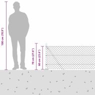 Оградна верига с колони Зелен 0.6 x 10 м Стомана