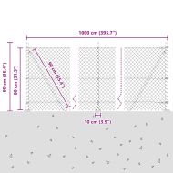 Оградна верига с колони Зелен 0.8 x 10 m Стомана