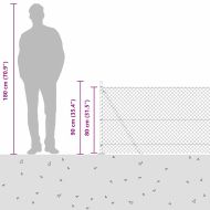 Оградна верига с колони Зелен 0.8 x 10 m Стомана