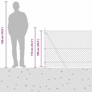 Оградна верига с колони Зелен 1 x 10 m Стомана