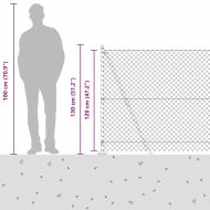 Оградна верига с колони Зелен 1.2 x 10 m Стомана