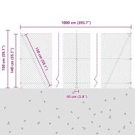 Оградна верига с колони Зелен 1.4 x 10 m Стомана