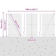 Оградна верига с колони Зелен 1.5 x 10 m Стомана