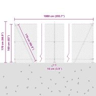 Оградна верига с колони Зелен 1.6 x 10 m Стомана
