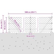 Оградна верига с колони Зелен 0.4 x 10 м Стомана