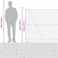 Оградна верига с колони Зелен 1.4 x 10 m Стомана