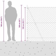 Оградна верига с колони Зелен 1.5 x 10 m Стомана