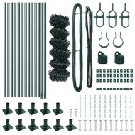 Оградна верига с колони Зелен 0.6 x 25 м Стомана