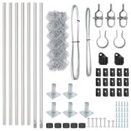 Оградна верига с колони Сребрист 0.4 x 10 м Стомана