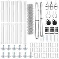 Оградна верига с колони Сребрист 1 x 25 m Стомана