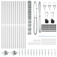 Комплект за оградни стълбове Сребрист Галванизирана стомана