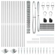 Комплект за оградни стълбове Сребрист Галванизирана стомана