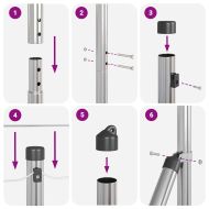 Стълб за ограда. Сребрист 10 x 1,6 м (16 x 16 мм мрежа) Стомана