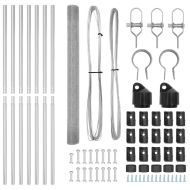 Оградa с колчета Сребрист 1.6 x 10 m Стомана