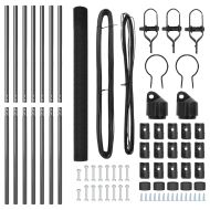 Оградa с колчета Сив 1.6 x 10 m Стомана