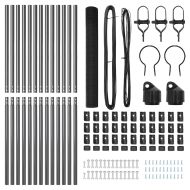 Стълб за ограда. Сив 25 x 1,4 м (16 x 16 мм мрежа)