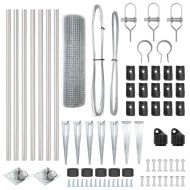 Стълб за ограда. Сребрист 10 x 0,6 м (мрежа 12 x 12 мм) Стомана