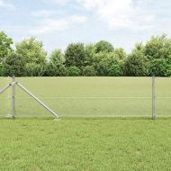 Оградa с колчета Сребрист 0.8 x 25 m Стомана