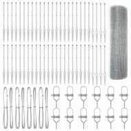 Стълб за ограда. Сребрист 100 x 0,8 м (16 x 16 мм мрежа)