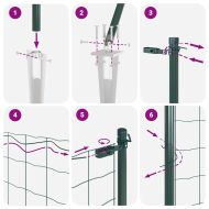 Оградa с колчета Зелен 1.2 x 50 m Стомана