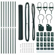 Оградa с колчета Зелен 1 x 10 m Покрит със PVC стомана